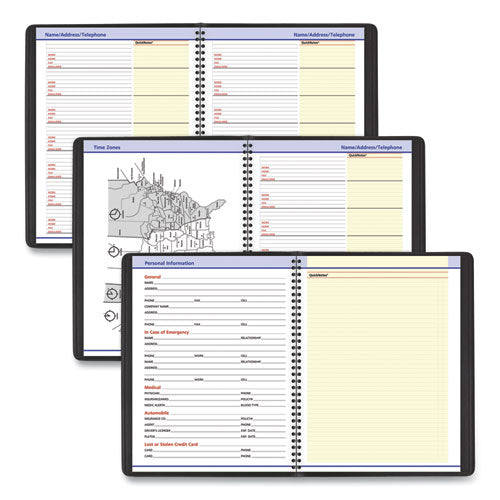 Quicknotes Weekly Vertical-column Format Appointment Book, 11 X 8.25, Black Cover, 12-month (jan To Dec): 2023