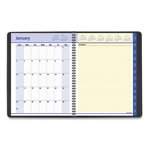 Quicknotes Weekly Vertical-column Format Appointment Book, 11 X 8.25, Black Cover, 12-month (jan To Dec): 2023