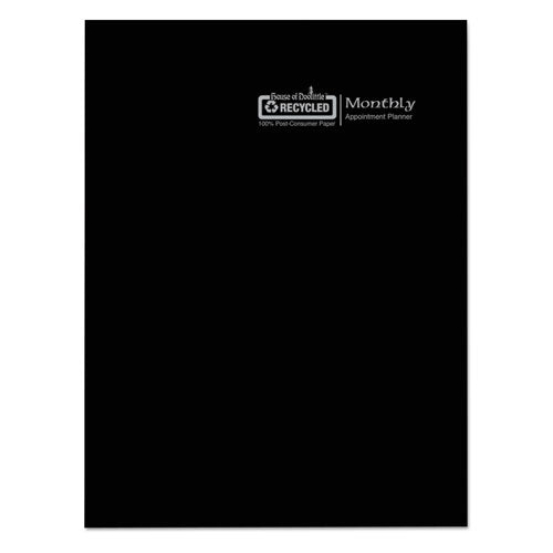 Recycled Ruled 14-month Planner With Stitched Leatherette Cover, 10 X 7, Black Cover, 14-month (dec To Jan): 2022 To 2024