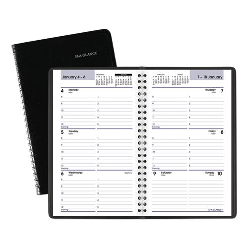 Dayminder Block Format Weekly Appointment Book, 8.5 X 5.5, Black Cover, 12-month (jan To Dec): 2023