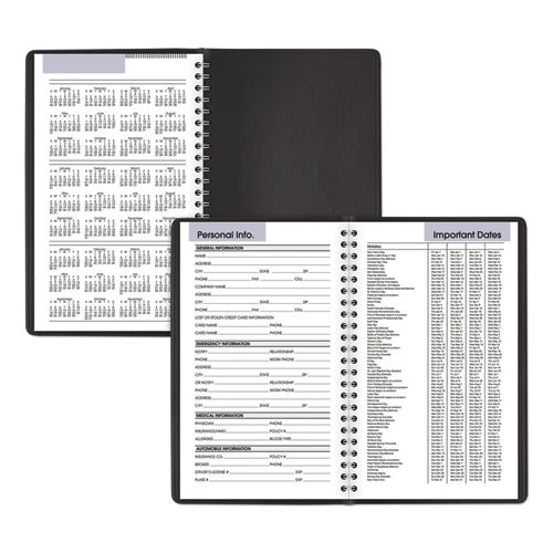 Dayminder Block Format Weekly Appointment Book, 8.5 X 5.5, Black Cover, 12-month (jan To Dec): 2023