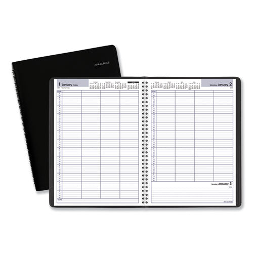 Dayminder Four-person Group Daily Appointment Book, 11 X 8, Black Cover, 12-month (jan To Dec): 2023