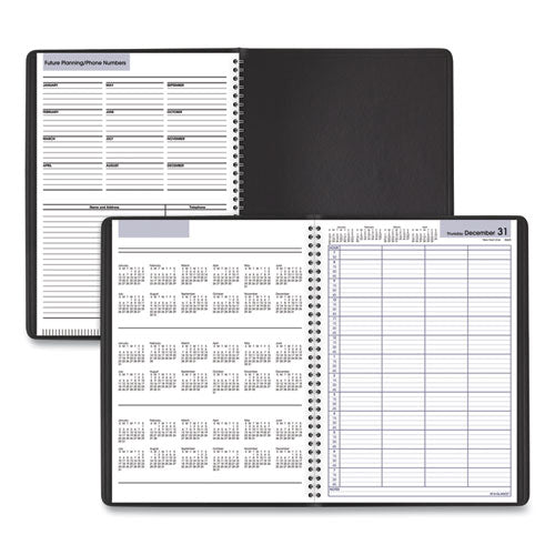 Dayminder Four-person Group Daily Appointment Book, 11 X 8, Black Cover, 12-month (jan To Dec): 2023