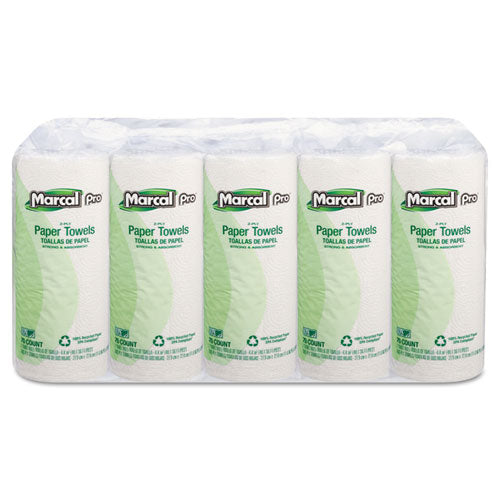 Marcal PRO™ 100% Premium Recycled Perforated Kitchen Roll Towels 2-ply 11x9 White 70/roll 15 Rolls/Case