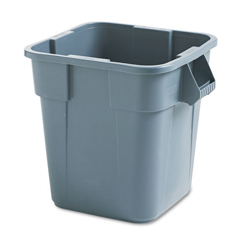 Square Brute Container, 28 Gal, Polyethylene, Gray