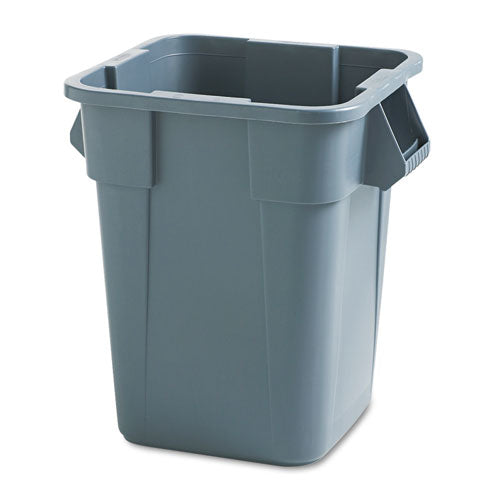 Square Brute Container, 28 Gal, Polyethylene, Gray