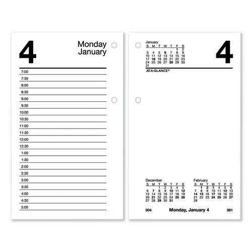AT-A-GLANCE Desk Calendar Recycled Refill 3.5x6 White Sheets 12-month (jan To Dec): 2024