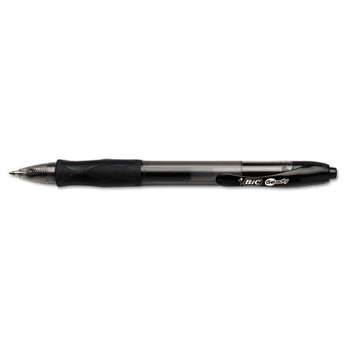 Gel-ocity Gel Pen, Retractable, Medium 0.7 Mm, Black Ink, Translucent Black Barrel, Dozen