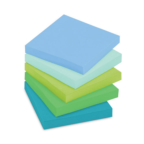 Recycled Notes In Oasis Collection Colors, 3" X 3", 90 Sheets/pad, 12 Pads/pack