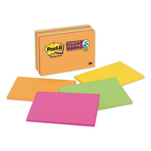 Meeting Notes In Energy Boost Collection Colors, 6" X 4", 45 Sheets/pad, 8 Pads/pack