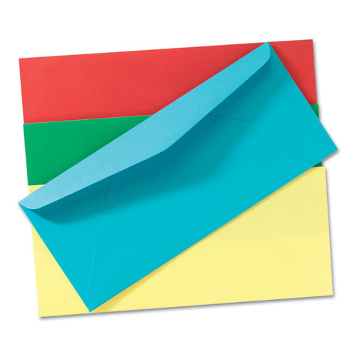 Colored Envelope, #10, Commercial Flap, Gummed Closure, 4.13 X 9.5, Red, 25/pack