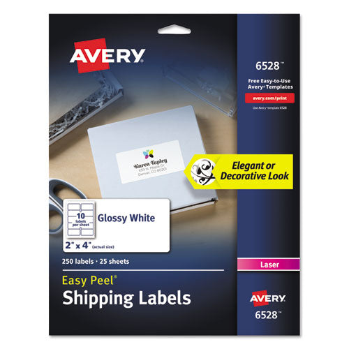 Glossy Clear Easy Peel Mailing Labels W/ Sure Feed Technology, Inkjet/laser Printers, 2 X 4, Clear, 10/sheet, 10 Sheets/pack