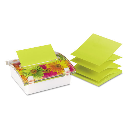 Clear Top Pop-up Note Dispenser, For 3 X 3 Pads, Black, Includes 50-sheet Pad Of Canary Yellow Pop-up Pad