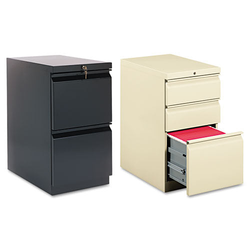 Brigade Mobile Pedestal With Pencil Tray Insert, Left Or Right, 3-drawers: Box/box/file, Letter, Black, 15" X 19.88" X 28"