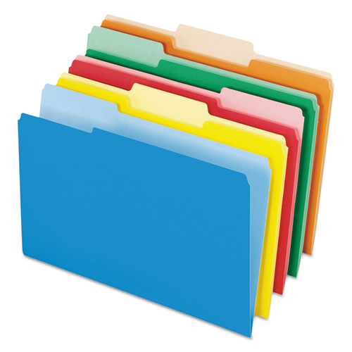 Interior File Folders, 1/3-cut Tabs: Assorted, Letter Size, Black/gray, 100/box