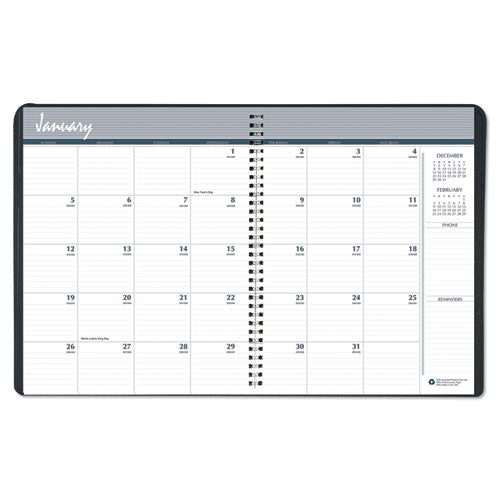 Recycled Two Year Monthly Planner With Expense Logs, 8.75 X 6.88, Black Cover, 24-month (jan To Dec): 2023 To 2024