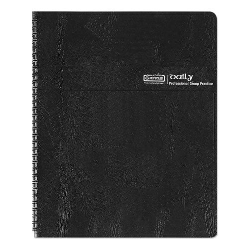 Four-person Group Practice Daily Appointment Book, 11 X 8.5, Black Cover, 12-month (jan To Dec): 2023