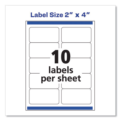 Shipping Labels W/ Trueblock Technology, Laser Printers, 2 X 4, White, 10/sheet, 100 Sheets/box