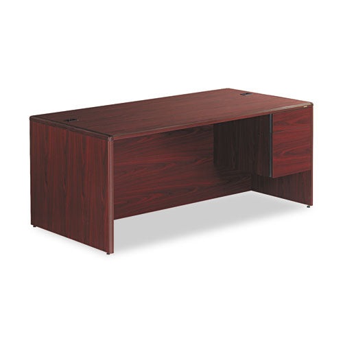 10700 Series Single Pedestal Desk With Three-quarter Height Right Pedestal, 48" X 30" X 29.5", Mahogany