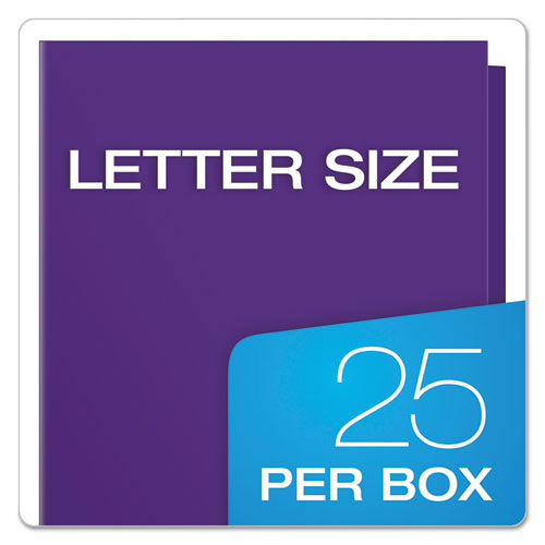 High Gloss Laminated Paperboard Folder, 100-sheet Capacity, 11 X 8.5, Purple, 25/box