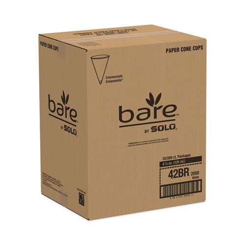 Bare Eco-forward Treated Paper Cold Cups, 4.25 Oz, White, 200/bag, 25 Bags/carton