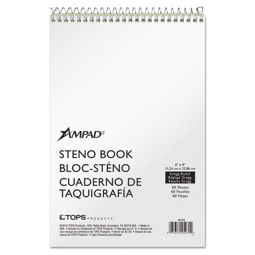 Steno Pads, Gregg Rule, Tan Cover, 60 Green-tint 6 X 9 Sheets