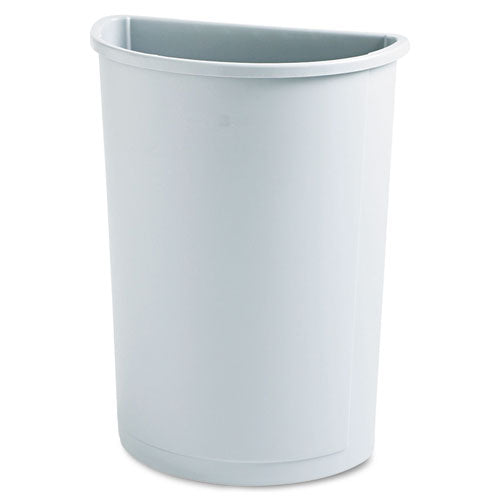 Untouchable Half-round Plastic Receptacle, 21 Gal, Plastic, Beige