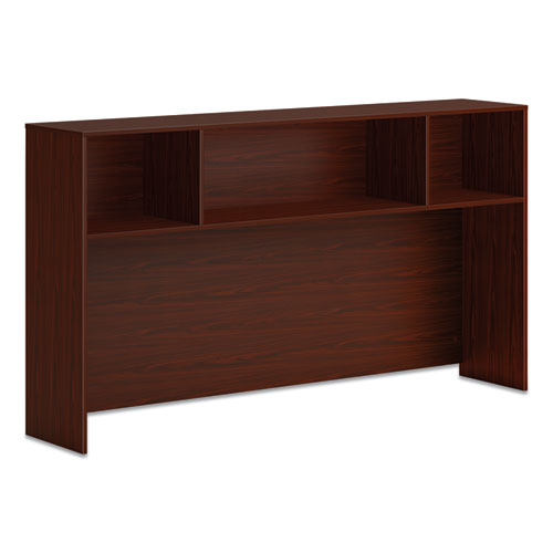 Mod Desk Hutch, 3 Compartments, 72w X 14d X 39.75h, Slate Teak