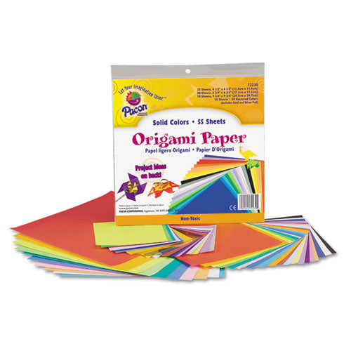 Origami Paper, 30 Lb Bond Weight, 9.75 X 9.75, Assorted Bright Colors, 55/pack