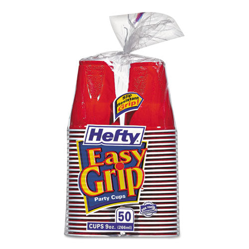 Hefty Party on Disposable Plastic Cups, Red, 18 Ounce, 30 Count