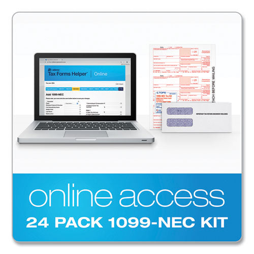 Five-part 1099-nec Online Tax Kit, Fiscal Year: 2022, Five-part Carbonless, 8.5 X 3.5, 3 Forms/sheet, 24 Forms Total