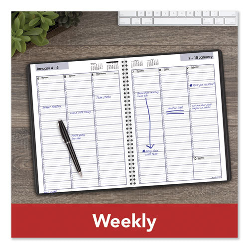 Dayminder Weekly Appointment Book, Vertical-column Format, 11 X 8, Black Cover, 12-month (jan To Dec): 2023