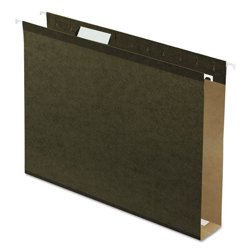 Extra Capacity Reinforced Hanging File Folders With Box Bottom, 1" Capacity, Legal Size, 1/5-cut Tabs, Green, 25/box
