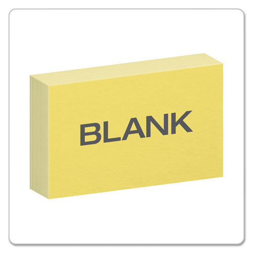 Unruled Index Cards, 3 X 5, Canary, 100/pack
