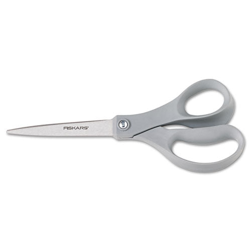 Contoured Performance Scissors, 8" Long, 3.5" Cut Length, Gray Offset Handle