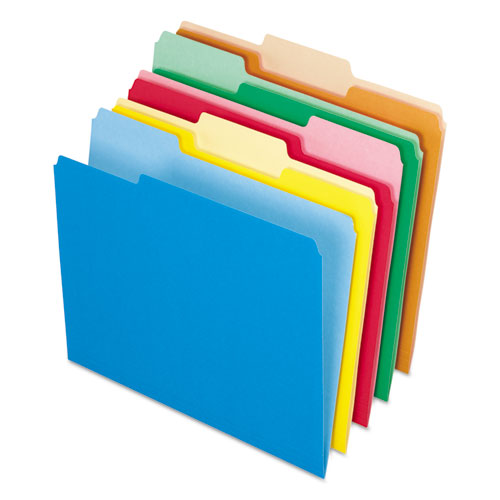 Interior File Folders, 1/3-cut Tabs: Assorted, Letter Size, Navy Blue, 100/box