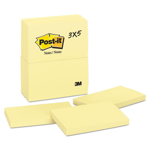 Original Pads In Canary Yellow, 3" X 5", 100 Sheets/pad, 12 Pads/pack