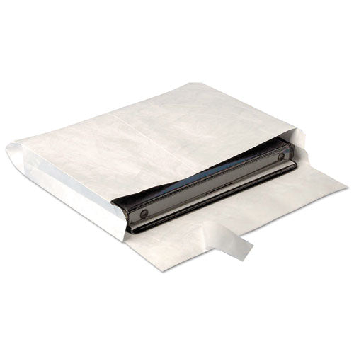 Heavyweight 18 Lb Tyvek Open End Expansion Mailers, #15 1/2, Square Flap, Redi-strip Adhesive Closure, 12 X 16, White, 100/ct