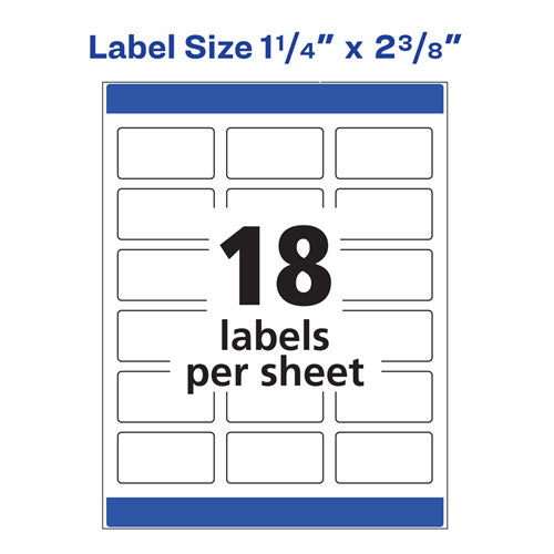 White Dissolvable Labels W/ Sure Feed, 1.25 X 2.38, White, 90/pk