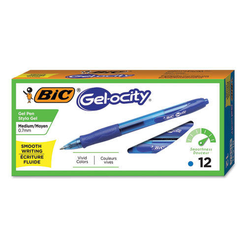 Gel-ocity Gel Pen, Retractable, Medium 0.7 Mm, Red Ink, Translucent Red Barrel, Dozen