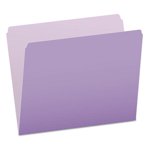 Colored File Folders, Straight Tabs, Letter Size, Lavender/light Lavender, 100/box
