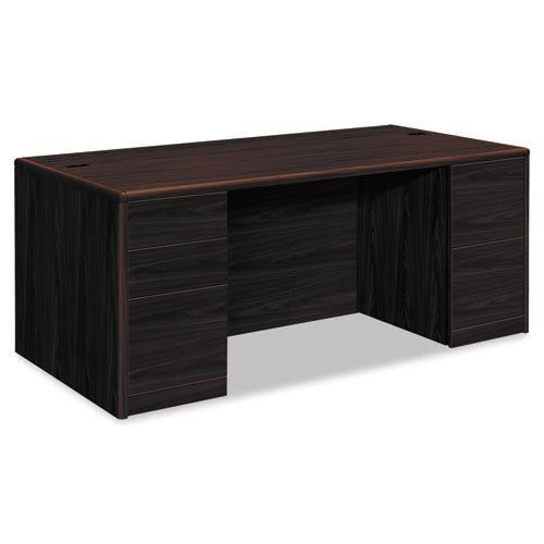 10700 Series Double Pedestal Desk With Full-height Pedestals, 72" X 36" X 29.5", Mahogany