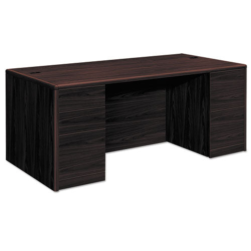 10700 Series Double Pedestal Desk With Full-height Pedestals, 72" X 36" X 29.5", Mahogany
