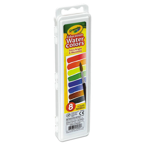 Watercolors, 8 Assorted Colors, Palette Tray