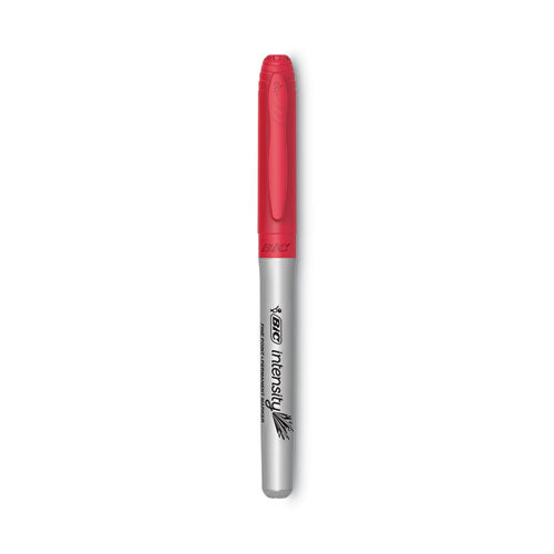 Intensity Fine Tip Permanent Marker, Fine Bullet Tip, Rambunctious Red, Dozen