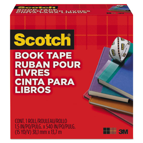 Book Tape, 3" Core, 4" X 15 Yds, Clear