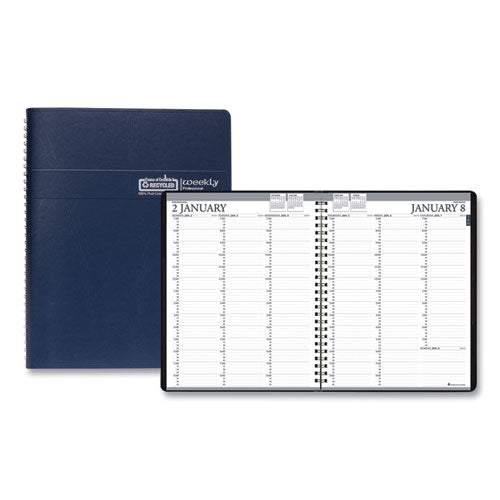 Recycled Professional Weekly Planner, 15-minute Appts, 11 X 8.5, Blue Wirebound Soft Cover, 12-month (jan To Dec): 2023