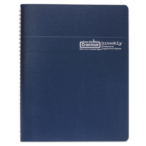 Recycled Professional Weekly Planner, 15-minute Appts, 11 X 8.5, Blue Wirebound Soft Cover, 12-month (jan To Dec): 2023