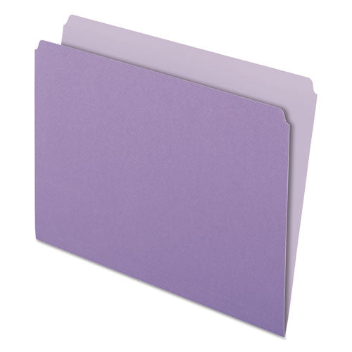 Colored File Folders, 1/3-cut Tabs: Assorted, Letter Size, Lavender/light Lavender, 100/box