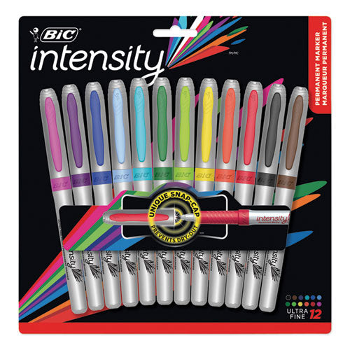 Intensity Ultra Fine Tip Permanent Marker, Extra-fine Needle Tip, Tuxedo Black, Dozen